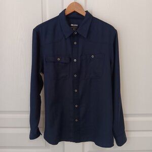 Outdoor Research Men's Navy Blue Herringbone Feedback Flannel Shirt Size M